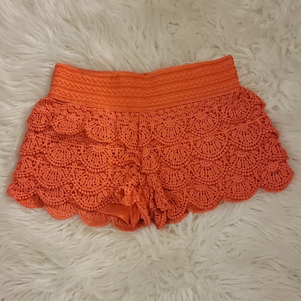 REWIND Pink Crochet Shorts Size Small